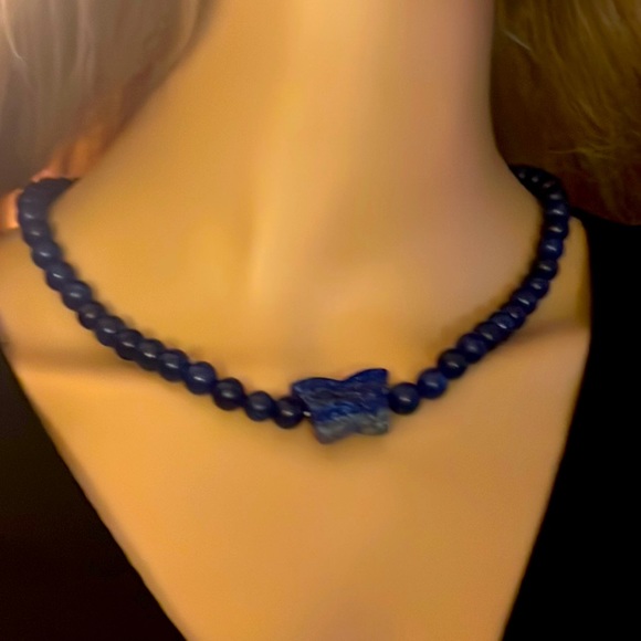 Lapis Lazuli Butterfly Necklace - Picture 3 of 3